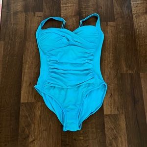 La Blanca size 8 teal one piece bathing suit
